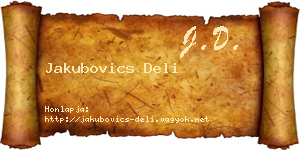 Jakubovics Deli névjegykártya